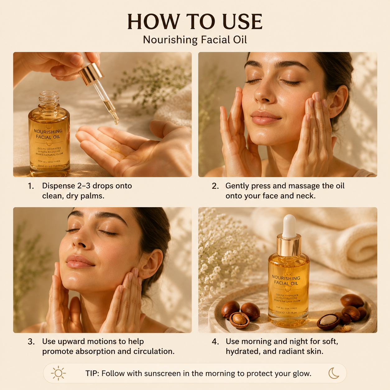 Fast-Absorbing Natural Body Oil, Vitamin E Antioxidant Skin Repair Oil