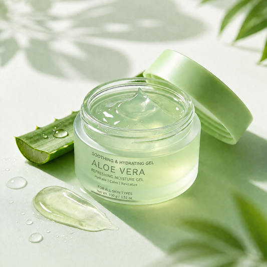Aloe Vera Hydrating Body Gel Cream, Lightweight Soothing Moisturizer for All Skin Types