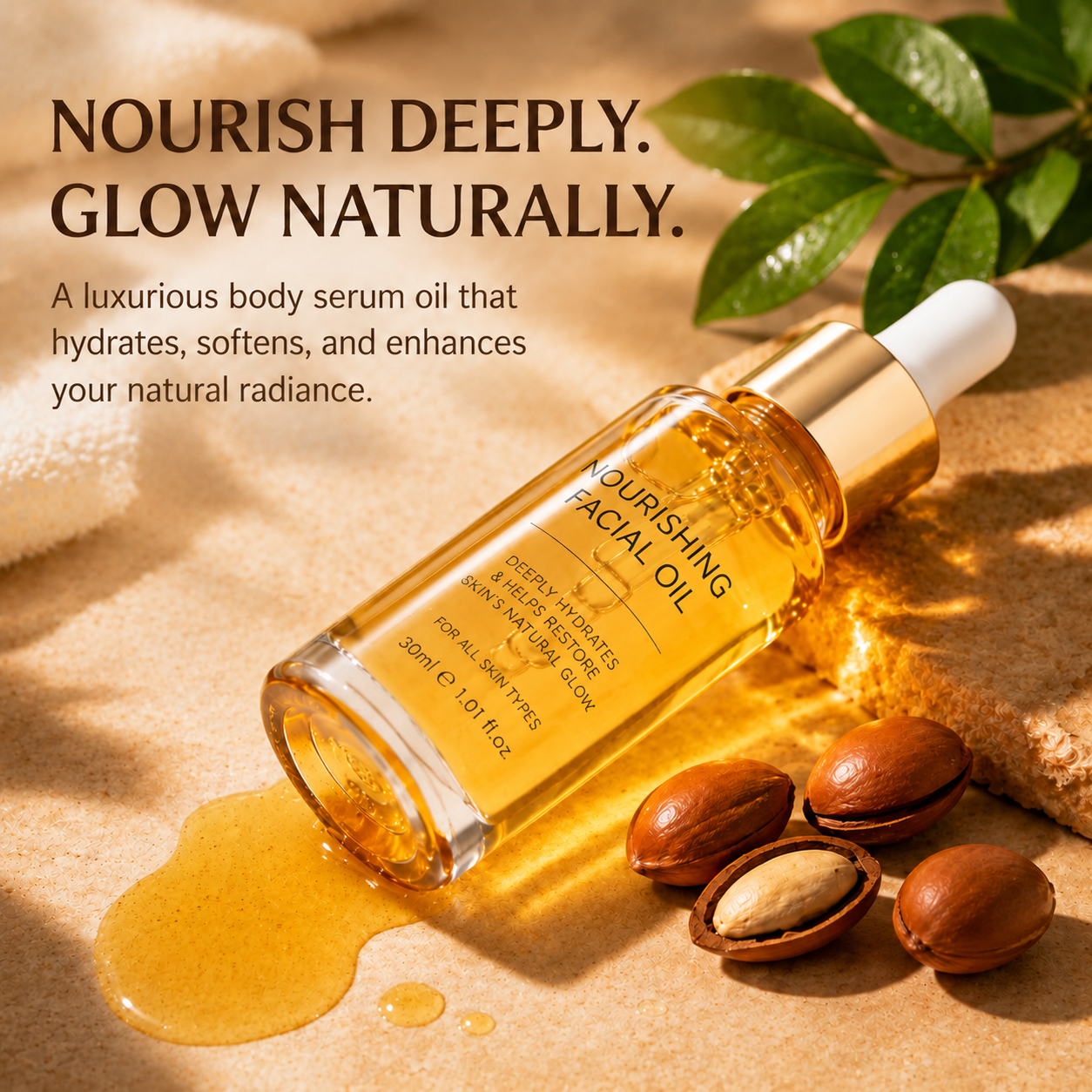 Fast-Absorbing Natural Body Oil, Vitamin E Antioxidant Skin Repair Oil