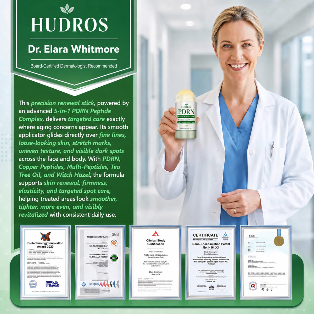 HUDROS® 𝐏𝐃𝐑𝐍 𝐀𝐧𝐭𝐢‑𝐀𝐠𝐢𝐧𝐠 & 𝐓𝐚𝐫𝐠𝐞𝐭𝐞𝐝 𝐒𝐩𝐨𝐭 𝐂𝐚𝐫𝐞