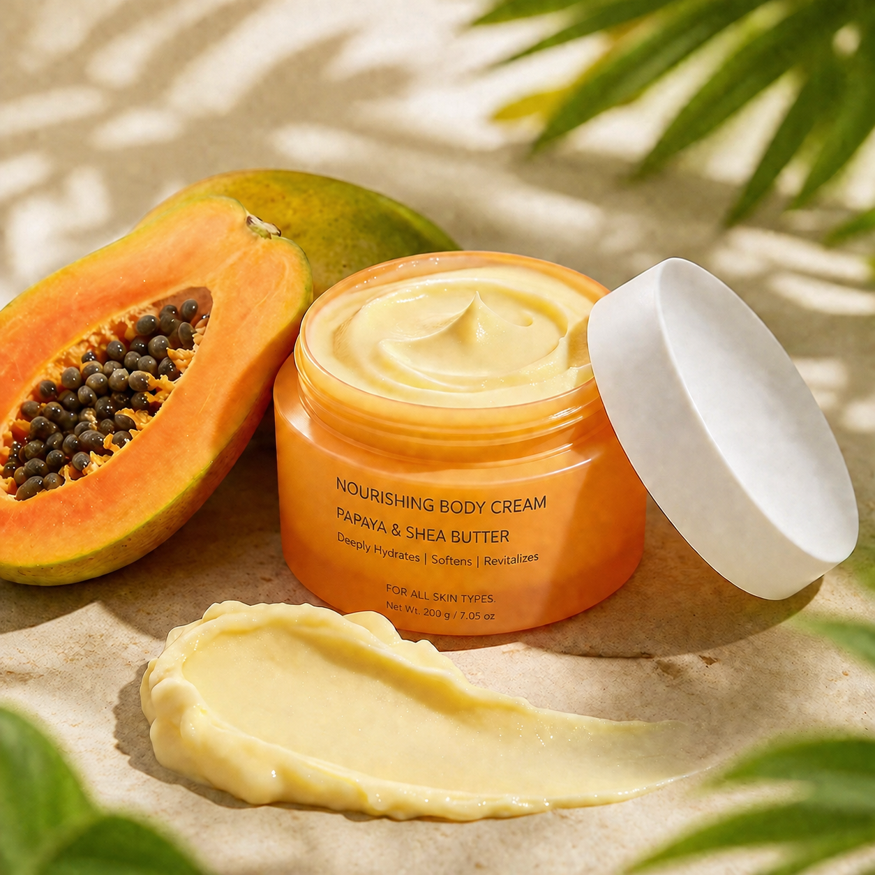 Natural Papaya Extract Body Moisturizer, Long-Lasting Hydration for All Skin Types