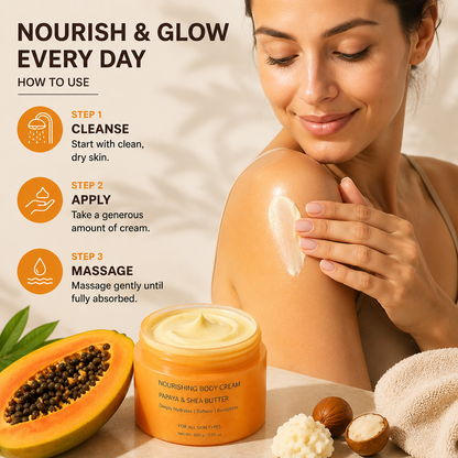 Natural Papaya Extract Body Moisturizer, Long-Lasting Hydration for All Skin Types
