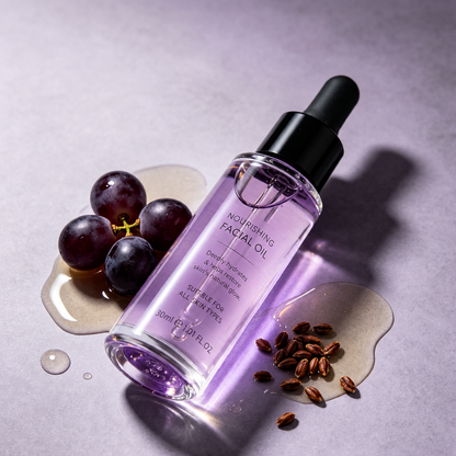 Grape Seed Glow Body Oil, Lavender & Jojoba Hydrating Moisturizer for All Skin Types