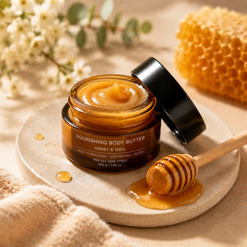 Natural Honey Glow Body Lotion, Vitamin E & Coconut Oil Skin Barrier Repair Cream