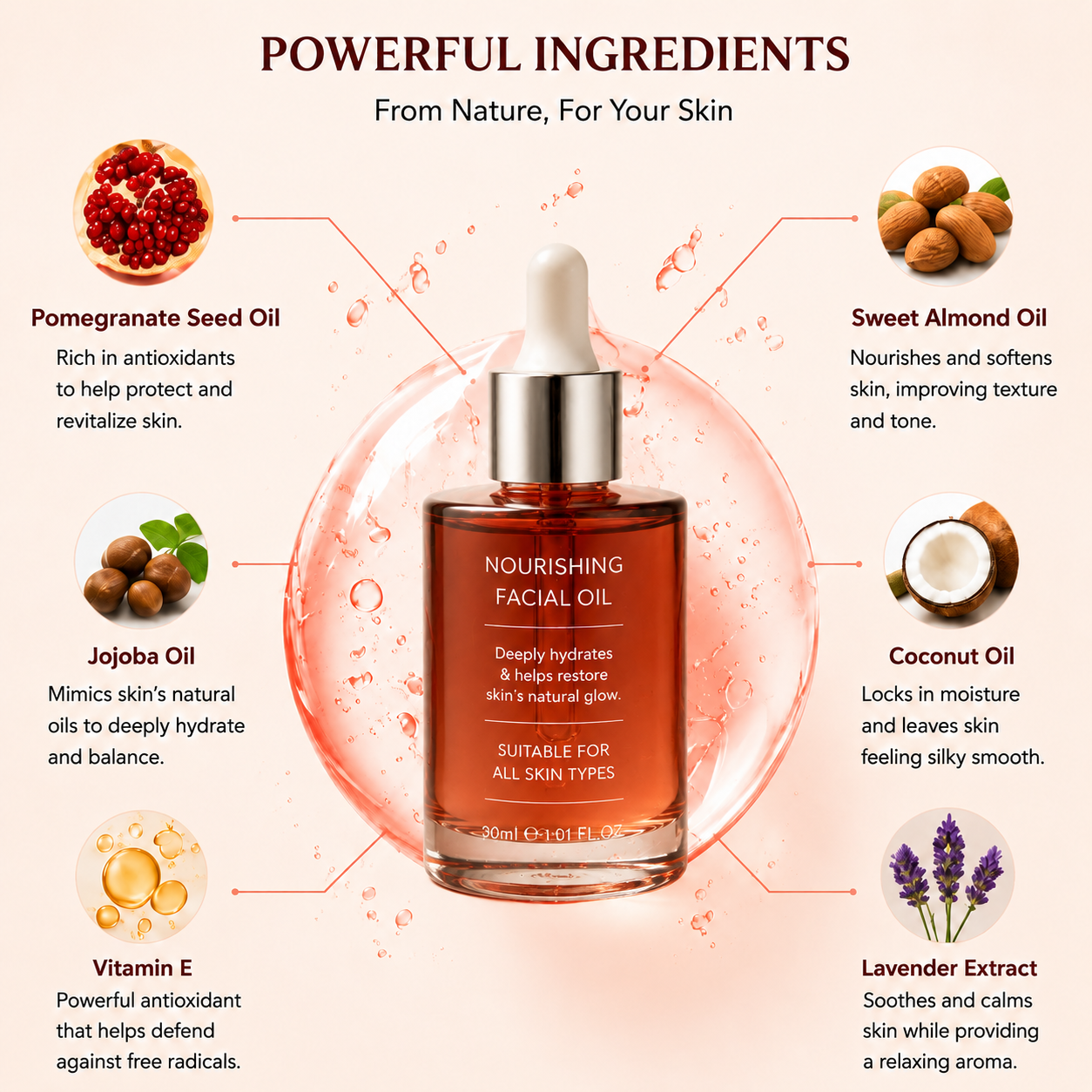 Fast-Absorbing Antioxidant Body Oil, Vitamin E & Lavender Skin Repair Oil